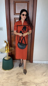 Appliqué work dress